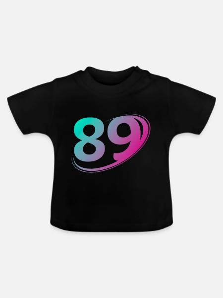 Nummer 89 mehrfarbig - Baby Bio-T-Shirt mit Rundhals - Schwarz