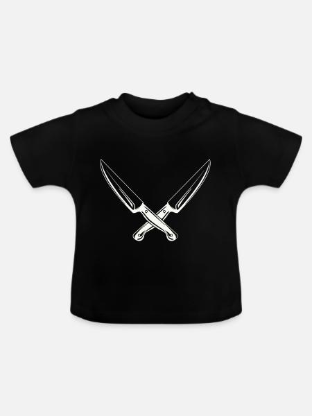 messer 2 - Baby Bio-T-Shirt mit Rundhals - Schwarz