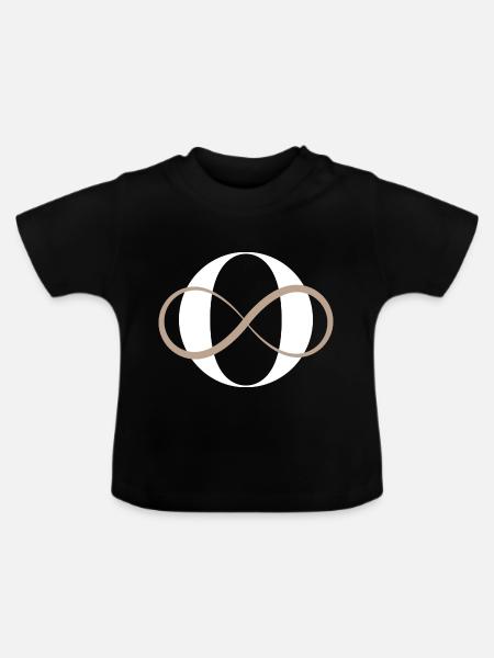 Unendlicher Buchstabe O - Baby Bio-T-Shirt mit Rundhals - Schwarz