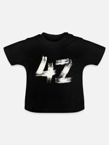 42 - Baby Bio-T-Shirt mit Rundhals - Schwarz