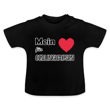 Mon cœur pour Oerlinghausen - T-shirt bio col rond Bébé - noir - Devant