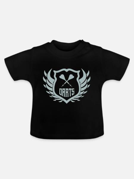 darts crest - Baby Bio-T-Shirt mit Rundhals - Schwarz