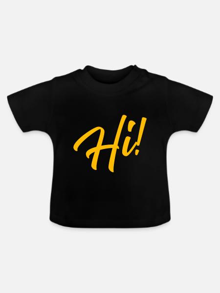 Hi! - Baby Bio-T-Shirt mit Rundhals - Schwarz
