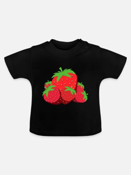 Strawberrys - Baby Bio-T-Shirt mit Rundhals - Schwarz
