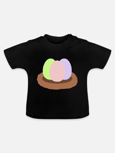 Ostereier - Baby Bio-T-Shirt mit Rundhals - Schwarz