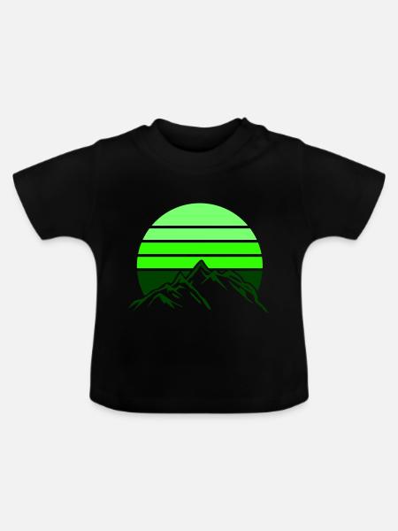 berge gebirge mountains - Baby Bio-T-Shirt mit Rundhals - Schwarz