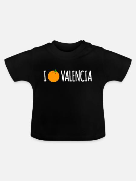 I Love Valencia - Baby Bio-T-Shirt mit Rundhals - Schwarz