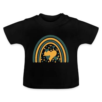 boho print abstract - Baby Bio-T-Shirt mit Rundhals - Schwarz - Vorne