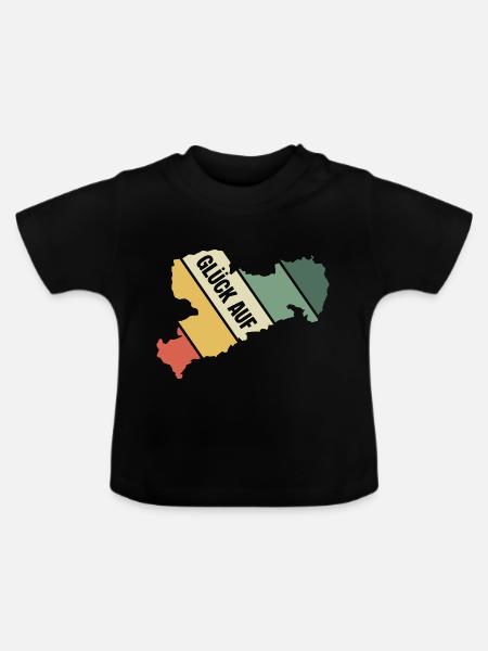 Retro Sachsen Gruss - Baby Bio-T-Shirt mit Rundhals - Schwarz