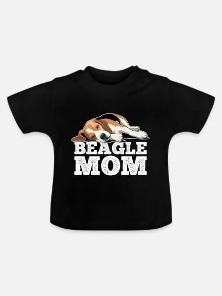 Beagle Mama - Baby Bio-T-Shirt mit Rundhals - Schwarz