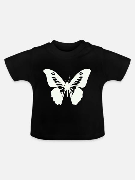 schmetterling - Baby Bio-T-Shirt mit Rundhals - Schwarz