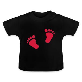 Baby feet - Baby Organic T-Shirt with Round Neck - black - Front