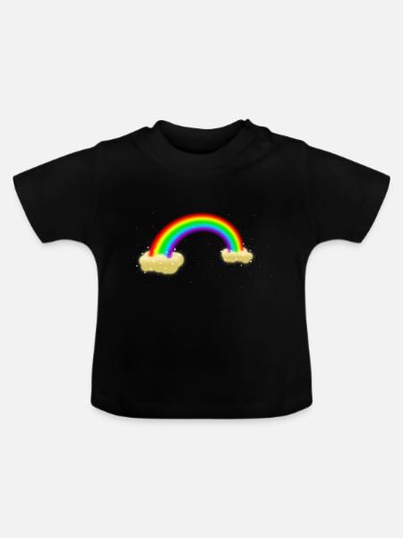 Rainbow - Baby Bio-T-Shirt mit Rundhals - Schwarz