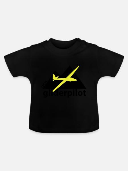 soaring-tv: gliderpilot - Baby Bio-T-Shirt mit Rundhals - Schwarz