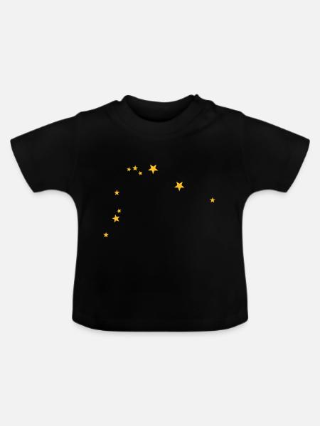 Wassermann Sternbild - Baby Bio-T-Shirt mit Rundhals - Schwarz