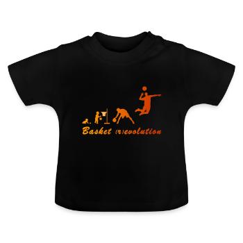 Basket (r) evolution - Baby Organic T-Shirt with Round Neck - black - Front