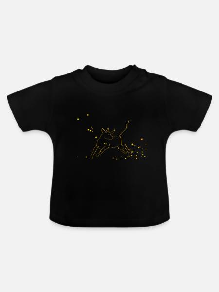 Sternzeichen Stier - Baby Bio-T-Shirt mit Rundhals - Schwarz