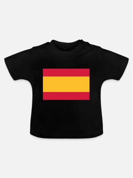 Spanien Flagge - Baby Bio-T-Shirt mit Rundhals - Schwarz