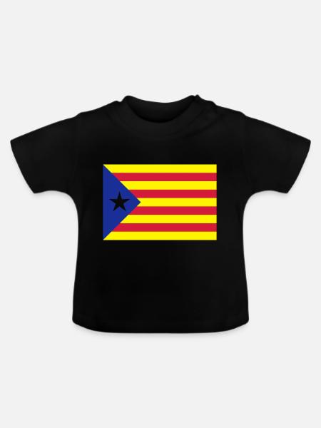 Catalunya Flag - Baby Bio-T-Shirt mit Rundhals - Schwarz