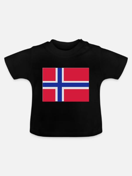 Norwegen - Baby Bio-T-Shirt mit Rundhals - Schwarz