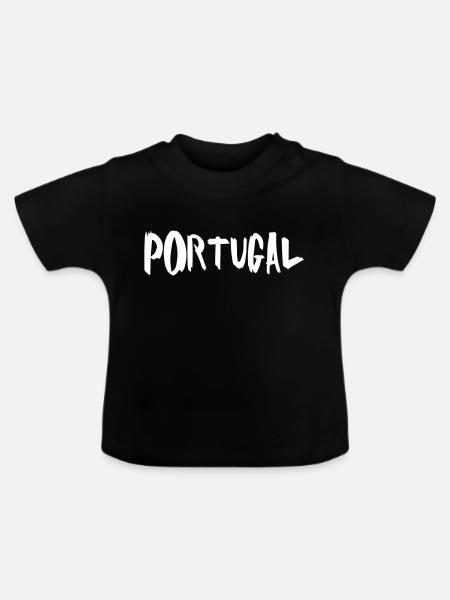 Portugal - Baby Bio-T-Shirt mit Rundhals - Schwarz