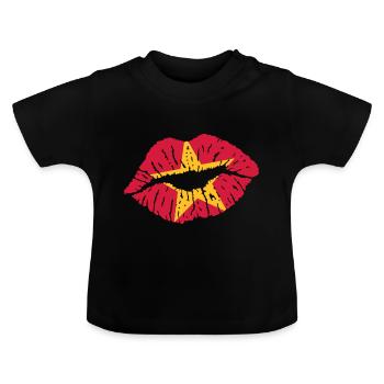 Kiss (Vietnam) - Baby Organic T-Shirt with Round Neck - black - Front