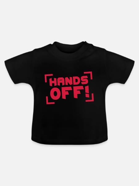 Hands Off - Baby Bio-T-Shirt mit Rundhals - Schwarz