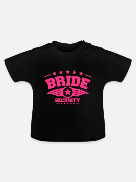 Bride Security - Baby Bio-T-Shirt mit Rundhals - Schwarz