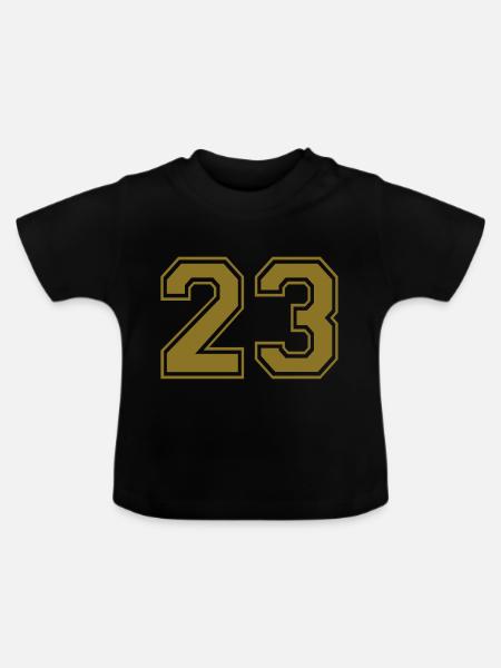 23 - Nummer - Baby Bio-T-Shirt mit Rundhals - Schwarz