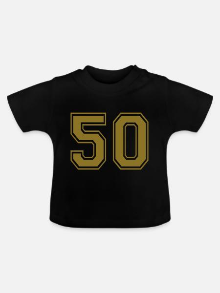 50 - Nummer - Baby Bio-T-Shirt mit Rundhals - Schwarz
