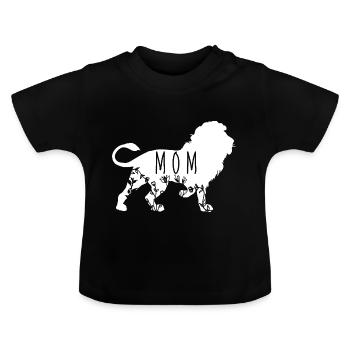 Lioness Mom Lioness Gift - Baby Organic T-Shirt with Round Neck - black - Front