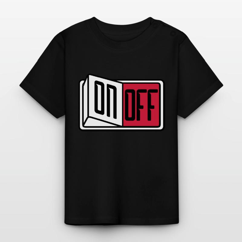 off on switch button button turn off Baby Organic T-Shirt with Round Neck