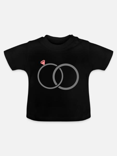 eheringe_2_2f - Baby Bio-T-Shirt mit Rundhals - Schwarz