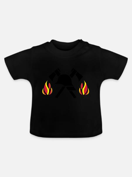 firefighter - Baby Bio-T-Shirt mit Rundhals - Schwarz