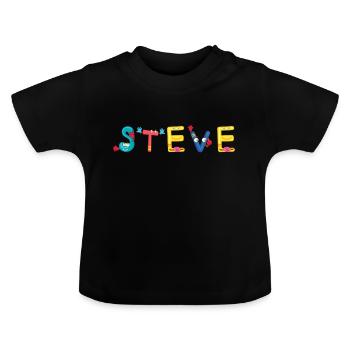 Steve - Baby Bio-T-Shirt mit Rundhals - Schwarz - Vorne