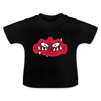 troll gesicht gruseliges - Baby Bio-T-Shirt mit Rundhals - Schwarz - Vorne