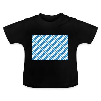 Le Bayern Losange - bleu blanc - T-shirt bio col rond Bébé - noir - Devant