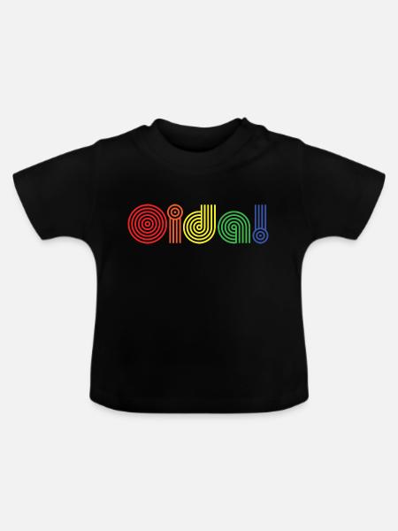 Oida! Regenbogen - Baby Bio-T-Shirt mit Rundhals - Schwarz