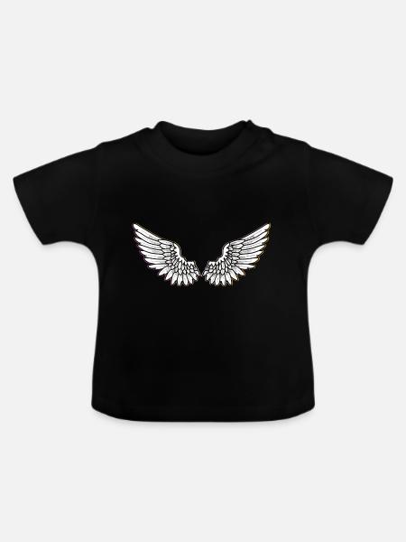 Engelsflügel 7 - Baby Bio-T-Shirt mit Rundhals - Schwarz