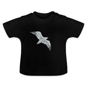 Envolée de la mouette - T-shirt bio col rond Bébé - noir - Devant