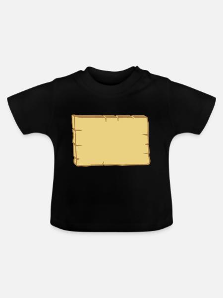 Holzschild Design Rahmen - Baby Bio-T-Shirt mit Rundhals - Schwarz