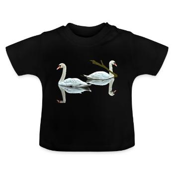 Swans - Baby Organic T-Shirt with Round Neck - black - Front