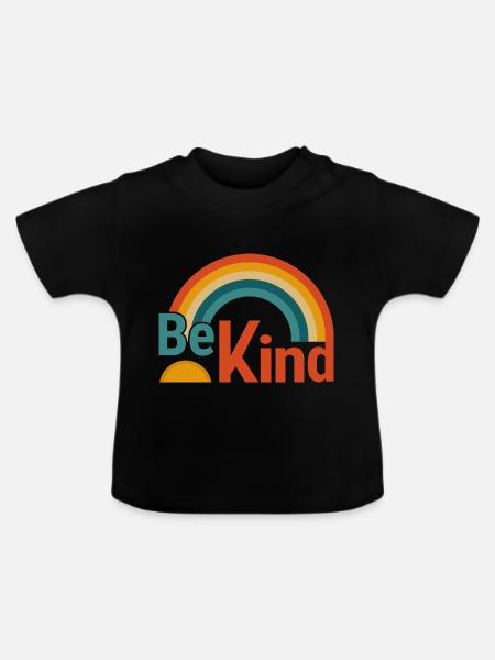 freundlich sein - Baby Bio-T-Shirt mit Rundhals - Schwarz