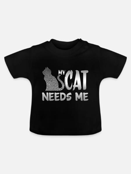 Cat - Baby Bio-T-Shirt mit Rundhals - Schwarz