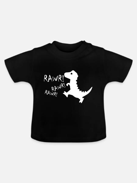 Dinosaurier Dino - Baby Bio-T-Shirt mit Rundhals - Schwarz