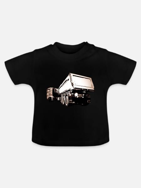 Lastwagen - Baby Bio-T-Shirt mit Rundhals - Schwarz
