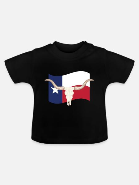 Texas - Baby Bio-T-Shirt mit Rundhals - Schwarz