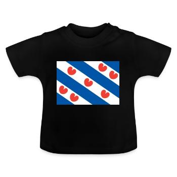 Indicateur frisien - T-shirt bio col rond Bébé - noir - Devant