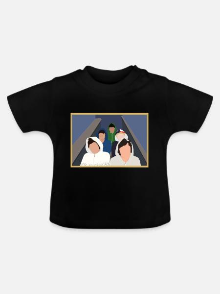 Boys stairs - Baby Bio-T-Shirt mit Rundhals - Schwarz