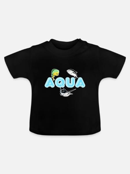 Aqua - Baby Bio-T-Shirt mit Rundhals - Schwarz